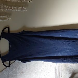 Spandex mini dress with sheer overlay with sparkle flower design